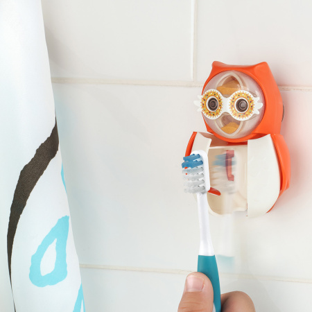 Держатель Flipper OWL HEARTY для зубной щетки со встроенными песочными часами Красный