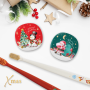 Набор 2 щетки twigo и 2 футляра play Flipper серия «Xmas» Снеговик + Дед Мороз (белая/красная)