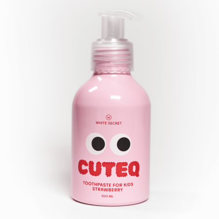 Детская зубная паста White Secret Cuteq Strawberry Клубника (2-6 лет), 100 мл