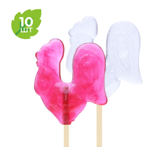 НАБОР 10 ШТ - Леденец с ксилитом Петушок, с логотипом ДентМарт, 12 гр.