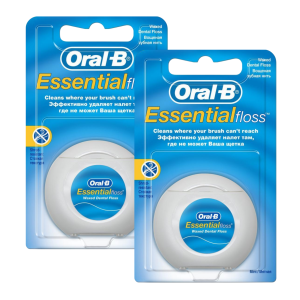 НАБОР 2 шт! Нить межзубная вощеная Oral-B Essential, мятная, 50 м