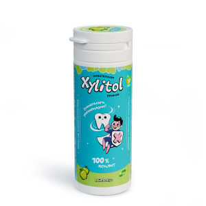Жевательная резинка Miradent Xylitol Яблоко для детей (30 шт), 30 г