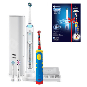 Набор из 2-х электрических зубных щеток Oral-B Genius 8200 (8000/D701 White + D10.513K Mickey Kids)