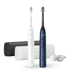 Набор электрических зубных щеток Philips Sonicare Series 5500 HX7119/01 Белая/Синяя с футлярами