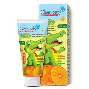 Детская зубная паста TM Clean-baby (3-12 лет) Апельсин, 50 мл