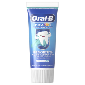 Зубная паста ORAL-B Pro Kids Крепкие зубы и здоровье полости рта (6 мес - 6 лет), 50 мл