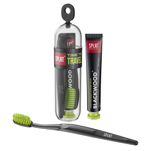 Набор SPLAT Special BLACKWOOD / ЧЕРНОЕ ДЕРЕВО зубная паста 25 г + зубная щетка складная, средняя