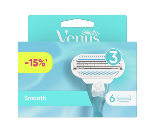Сменные кассеты для женской бритвы Venus Smooth, 6 шт