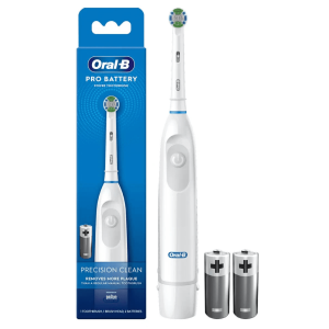 Электрическая зубная щетка Oral-B Precision Clean Pro Battery DB5.010.1 - на батарейках БЕЛАЯ РУЧКА