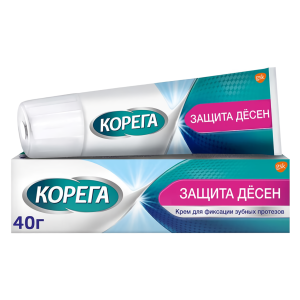 КОРЕГА крем д/фиксации зубных протезов - Защита десен, 40 гр