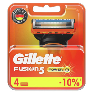 Сменные Кассеты Gillette Fusion5 Power Для Мужской Бритвы с 5 лезвиями, 4 шт