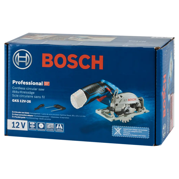Аккумуляторная дисковая пила BOSCH GKS 12V-26, коробка