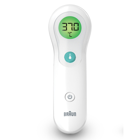 Бесконтактный сенсорный термометр Braun BNT300EE, белый/зеленый