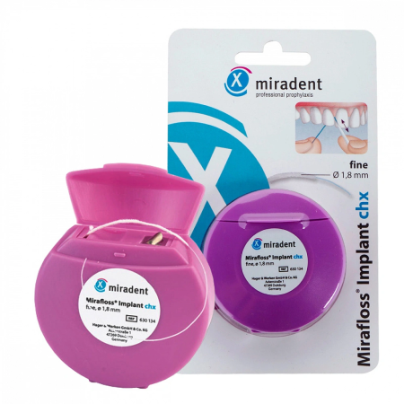 Нить межзубная Mirafloss Implant CHX Fine "супер-флосс" (тонкий, 1.8 мм)
