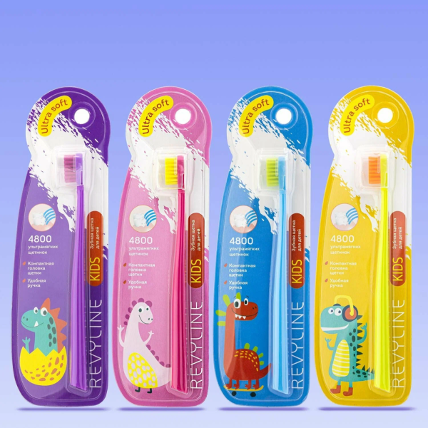 Детская зубная щетка Revyline US 4800, от 3 до 12 лет ЖЕЛТАЯ