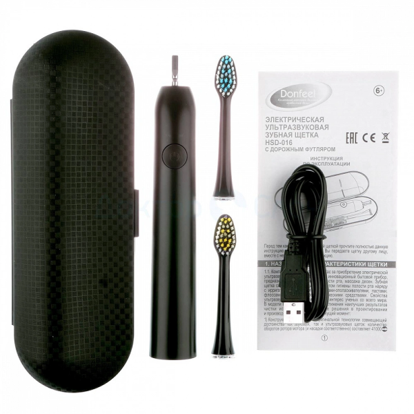 Ультразвуковая зубная щетка Donfeel HSD-016 Черная