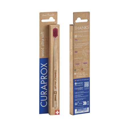 Зубная щетка CURAPROX CS Eco Wood (CS4440) МАЛИНОВАЯ