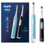 Набор из двух электрических зубных щеток Oral-B Pro 1 Duo ЧЕРНАЯ/ГОЛУБАЯ (D305.523.3H)