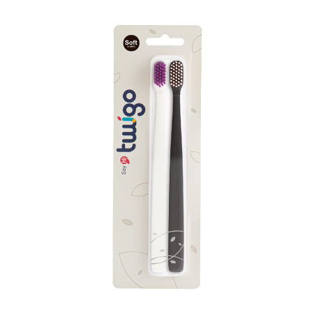 Набор из 2 щеток Twigo (угольно-коричневый/белый)