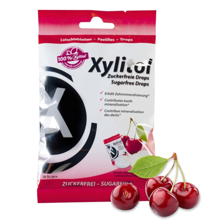 Леденцы Miradent Xylitol Drops Cherry (вишня), 60г