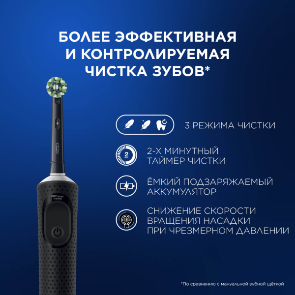 Электрическая зубная щётка Oral-B Vitality Pro + ЗУБНАЯ НИТЬ, черная