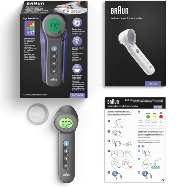 Бесконтактный инфракрасный термометр Braun BNT400, черный