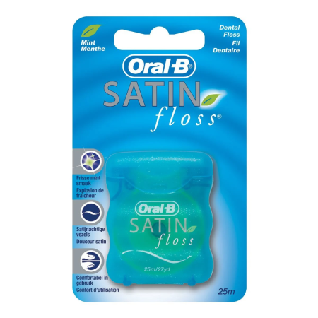 Нить межзубная мятная Oral-B Satin Floss, 25 м
