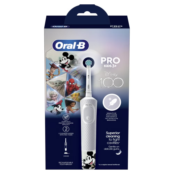 Электрическая зубная щетка Oral-B Vitality Pro Kids Disney 100 (3+) с футляром (D103.413.2KX)