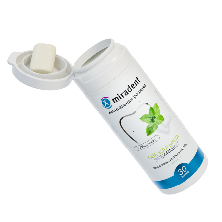 Жевательная резинка Miradent Xylitol со вкусом мяты (30 шт), 30 г