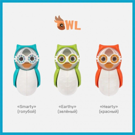 Держатель Flipper OWL SMARTY для зубной щетки со встроенными песочными часами Голубой