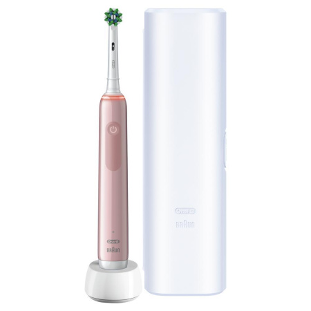 Электрическая зубная щетка ORAL-B Pro 3 3500 розовая + футляр (D505.513.3X)