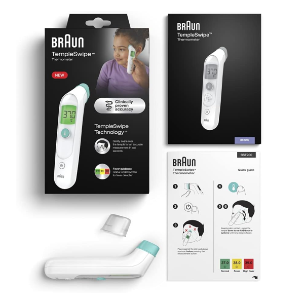 Термометр налобный электронный Braun TempleSwipe BST200