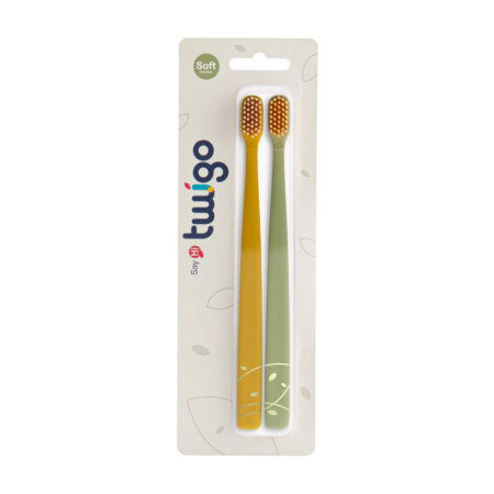 Набор из 2 щеток Twigo (горчичный/оливковый)