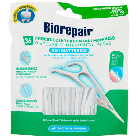 Одноразовые межзубные нити с держателем Biorepair Forcelle Interdentale Monouso, 36 шт