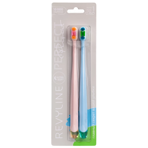 Набор з/щеток Revyline Perfect 10000 DUO персиковая/голубая (2 шт.)