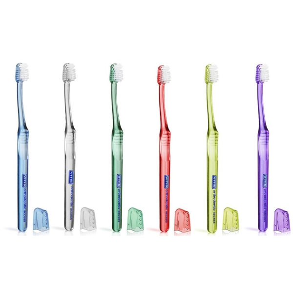 Зубная щетка средняя Vitis Orthodontic Access КРАСНАЯ