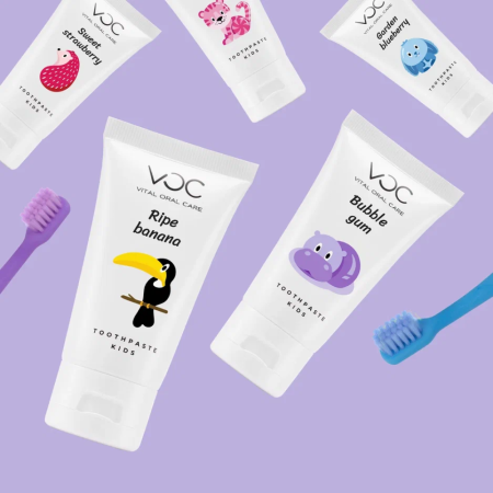 Детская зубная паста VOC kids F 1480 ppm "Сладкая клубника", 50 мл