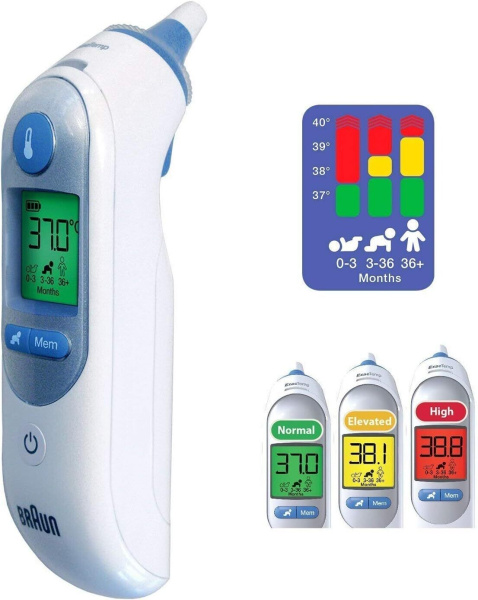 Ушной термометр с подогревом наконечника Braun ThermoScan7 IRT6520, белый
