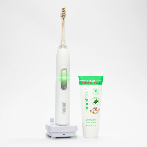 Ультразвуковая зубная щетка Emmi-Dent 6 Professional "White-NEW" - цвет БЕЛЫЙ матовый металлик