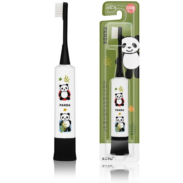 Электрическая зубная щетка Hapica Панда DBK-5KWK детская от 3 до 10 лет, белый и черный