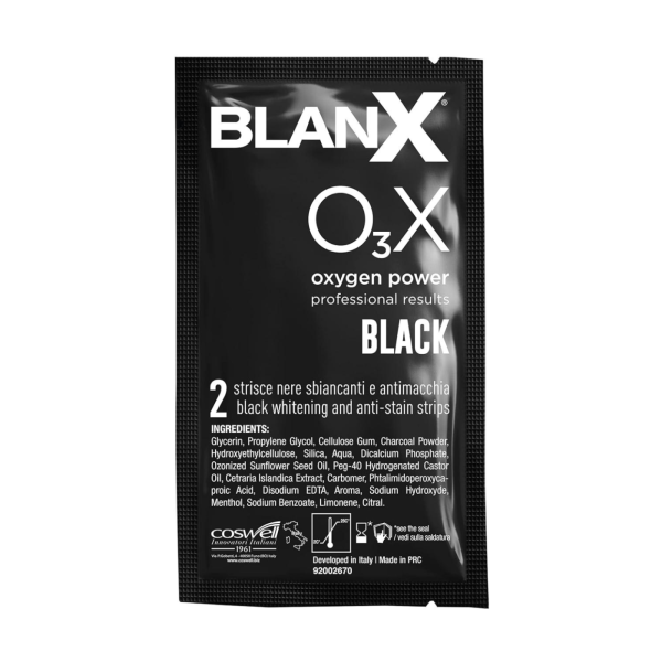 Отбеливающие полоски BlanX O3X Black с углем (10 шт)