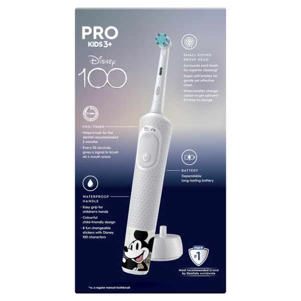 Электрическая зубная щетка Oral-B Vitality Pro Kids Disney 100 (3+) с футляром (D103.413.2KX)