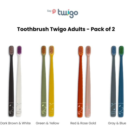 Набор из 2 щеток Twigo (горчичный/оливковый)