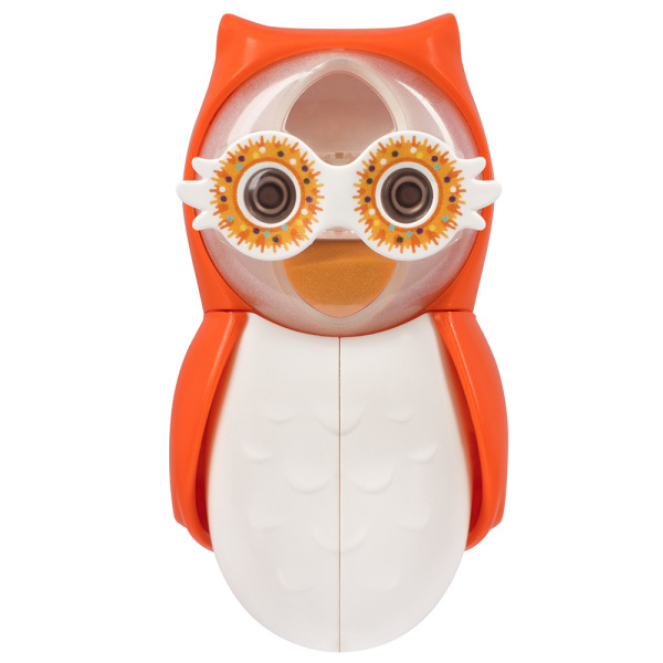 Держатель Flipper OWL HEARTY для зубной щетки со встроенными песочными часами Красный