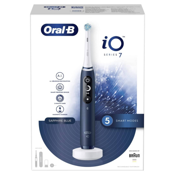 Электрическая зубная щетка Oral-B iO Series 7 Sapphire Blue, 1 насадка, iOM7.1A1.1BD